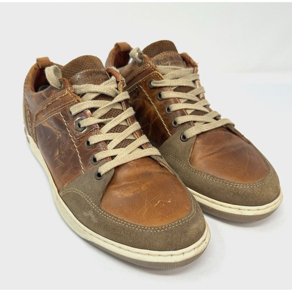Bullboxer Karlsen Mens Leather Sneakers Shoes Brown Suede Trim Size US 8 EUR 41